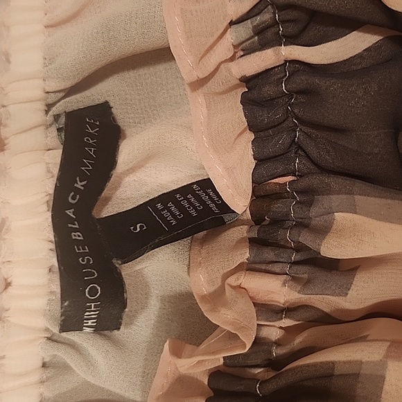 WHITE HOUSE BLACK MARKET Off-the-Shoulder Pink Floral Blouse Sheer Size S - Picture 4 of 5